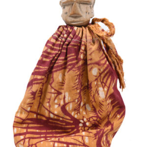 Ancestor figure - Wood, Textile - Ewe - Togo