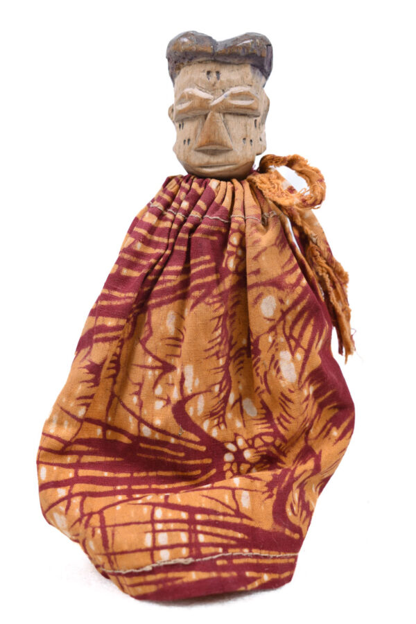 Ancestor figure - Wood, Textile - Ewe - Togo