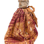 Ancestor figure - Wood, Textile - Ewe - Togo