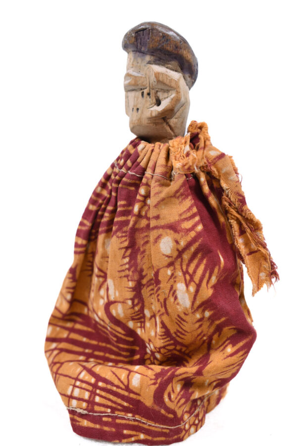 Ancestor figure - Wood, Textile - Ewe - Togo