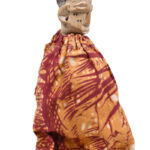 Ancestor figure - Wood, Textile - Ewe - Togo