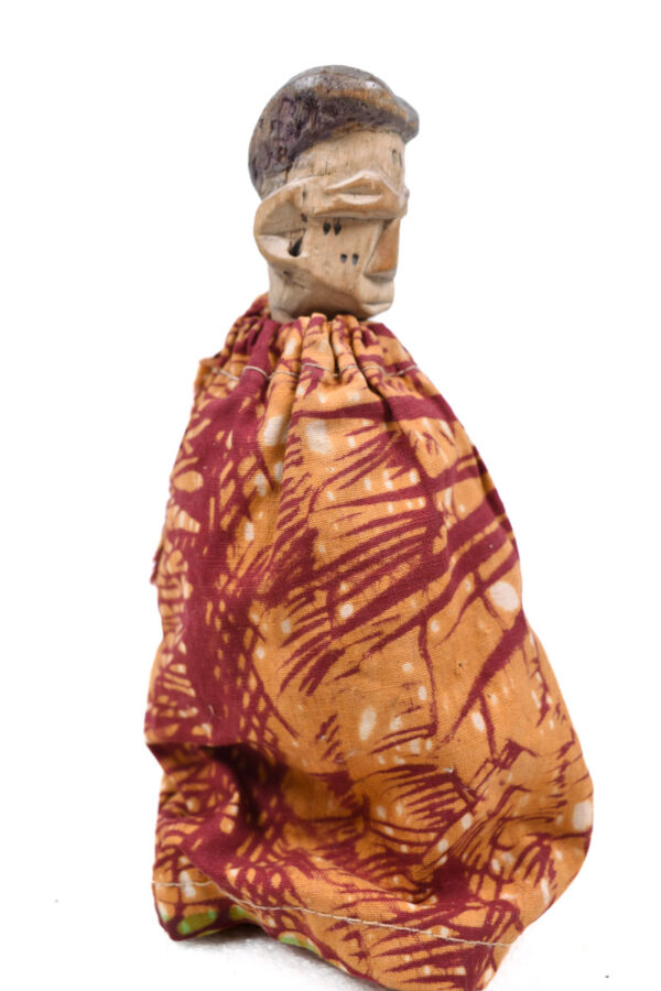 Ancestor figure - Wood, Textile - Ewe - Togo
