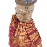 Ancestor figure - Wood, Textile - Ewe - Togo