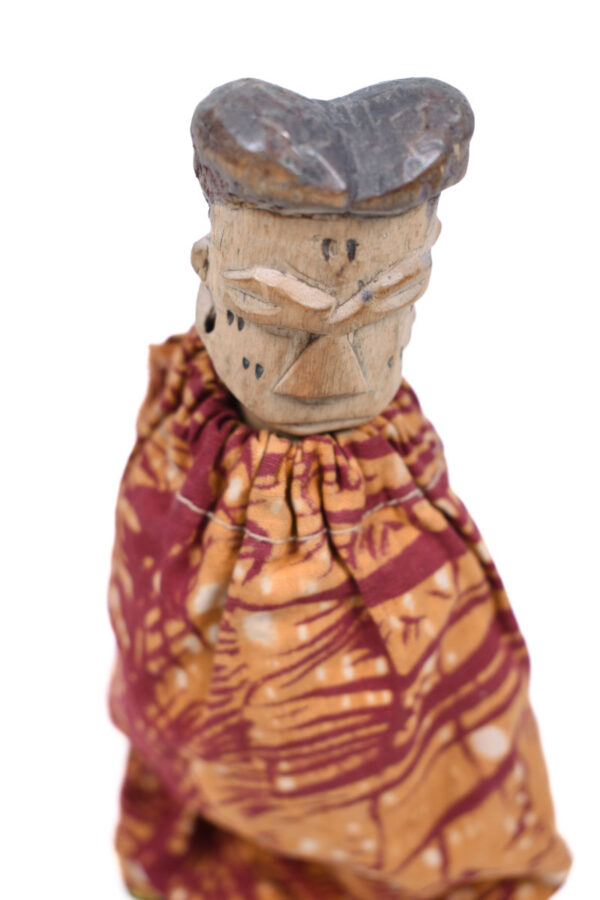 Ancestor figure - Wood, Textile - Ewe - Togo