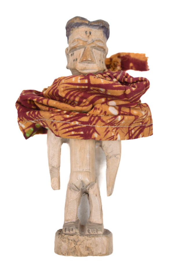 Ancestor figure - Wood, Textile - Ewe - Togo
