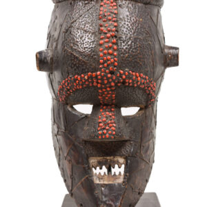 Initiation mask - Wood, Copper, Beads - Salampasu - Congo