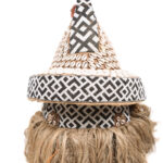 Mukyeem mask - Beads, Cauris, Plant fibre, Raphia, Wood - Kuba - DR Congo