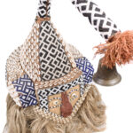 Mukyeem mask - Beads, Cauris, Plant fibre, Raphia, Wood - Kuba - DR Congo