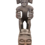 Tshibinda Crest Mask / Figure - Wood - Chokwe - Congo