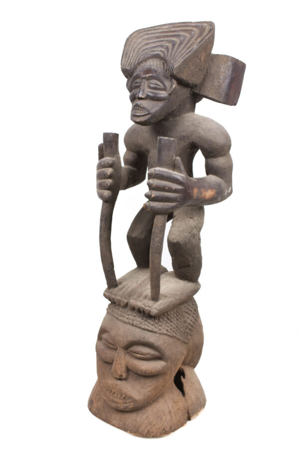 Tshibinda Crest Mask / Figure - Wood - Chokwe - Congo