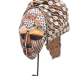 Mask - Beads, Cauris, Plant fibre, Wood - Ngaady A Waash Bushoong - Kuba - Congo