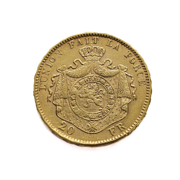 Belgium 20 Francs 1876 Leopold II