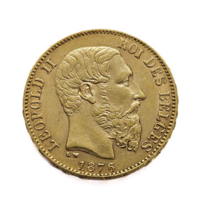 Belgium 20 Francs 1876 Leopold II