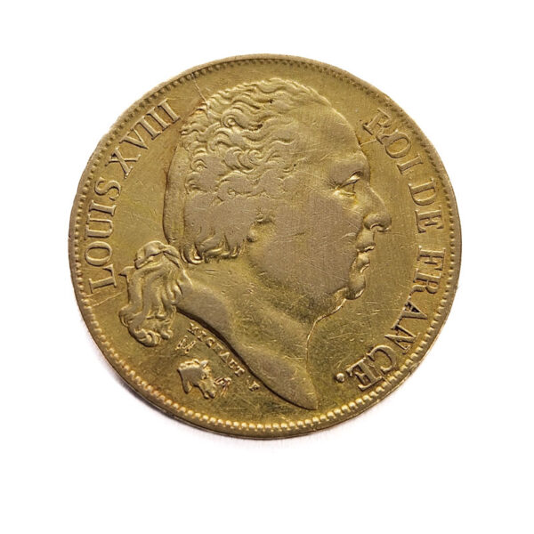 France 20 Francs 1824-A Louis XVIII