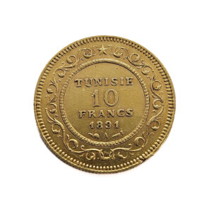 Tunisia 10 Francs 1891 Ali III