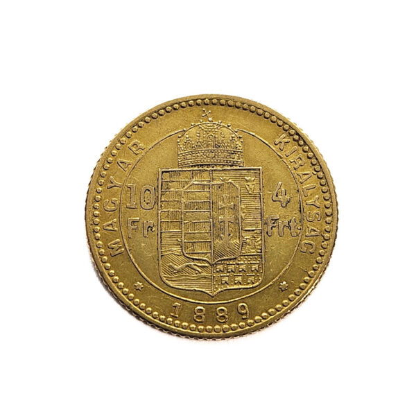 Hungary 10 Francs / 4 Forint 1889 Franz Joseph I