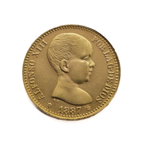 Spain 20 Pesetas 1887 PGV Alfonso XIII