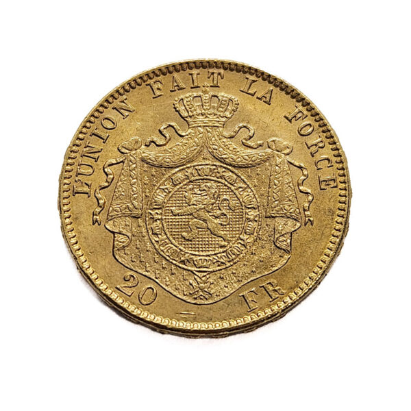 Belgium 20 Francs 1878 Leopold II