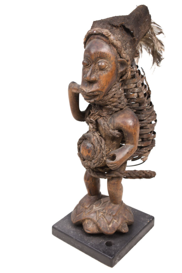 Figure - Wood, Feathers - Bakongo Vili - Congo