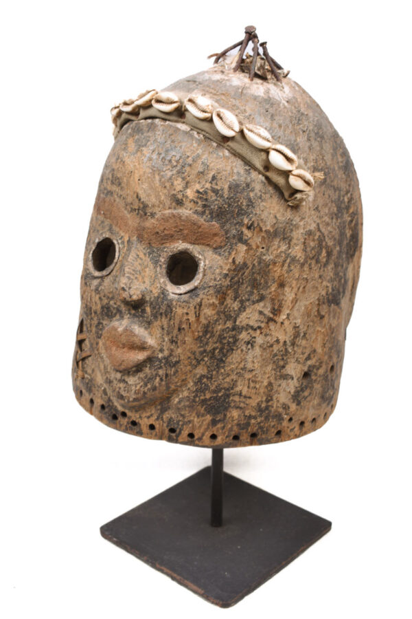 Helmet Mask - Wood, Shell, Nail - Dan - Ivory Coast