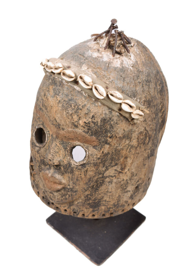Helmet Mask - Wood, Shell, Nail - Dan - Ivory Coast