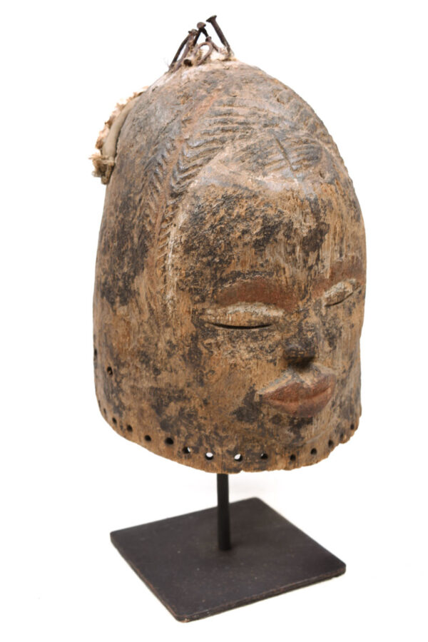 Helmet Mask - Wood, Shell, Nail - Dan - Ivory Coast