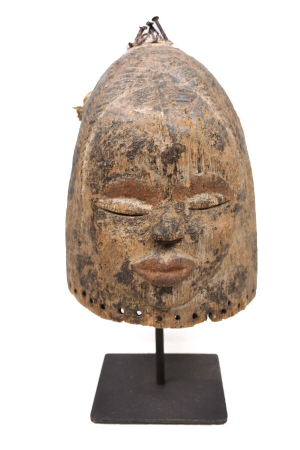 Helmet Mask - Wood, Shell, Nail - Dan - Ivory Coast
