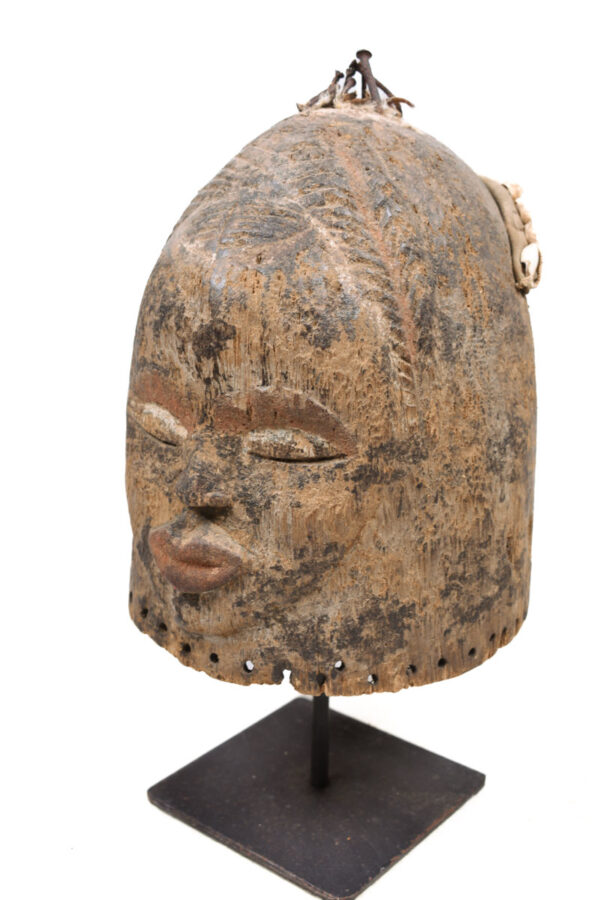 Helmet Mask - Wood, Shell, Nail - Dan - Ivory Coast