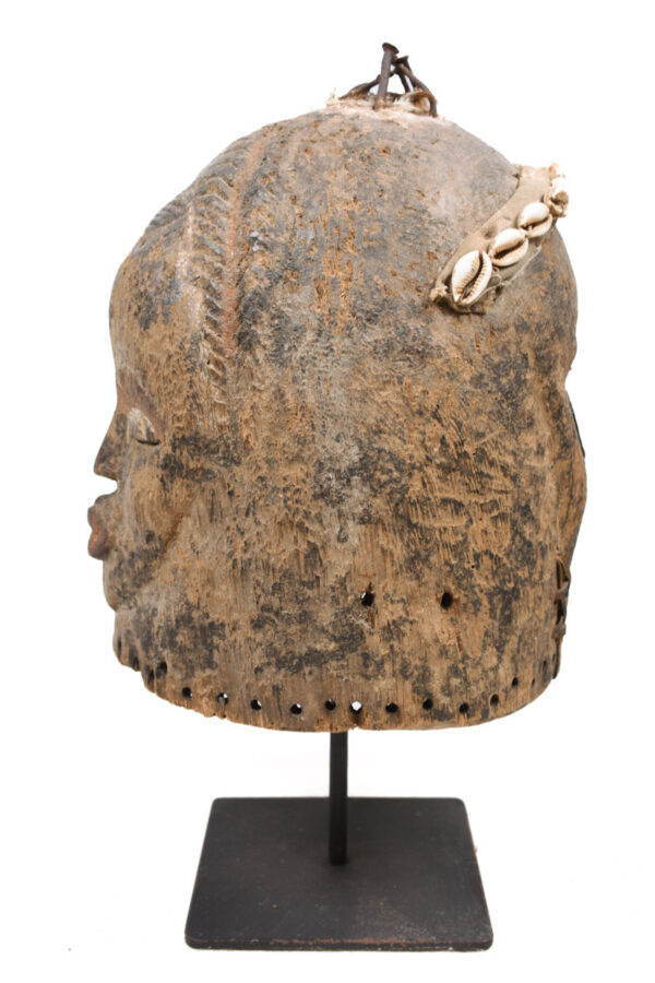 Helmet Mask - Wood, Shell, Nail - Dan - Ivory Coast