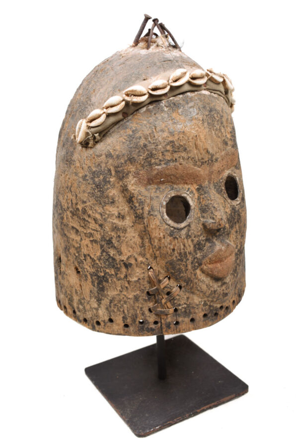 Helmet Mask - Wood, Shell, Nail - Dan - Ivory Coast