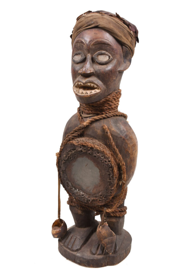 Figure - Wood, Glass - Bakongo - DR Congo