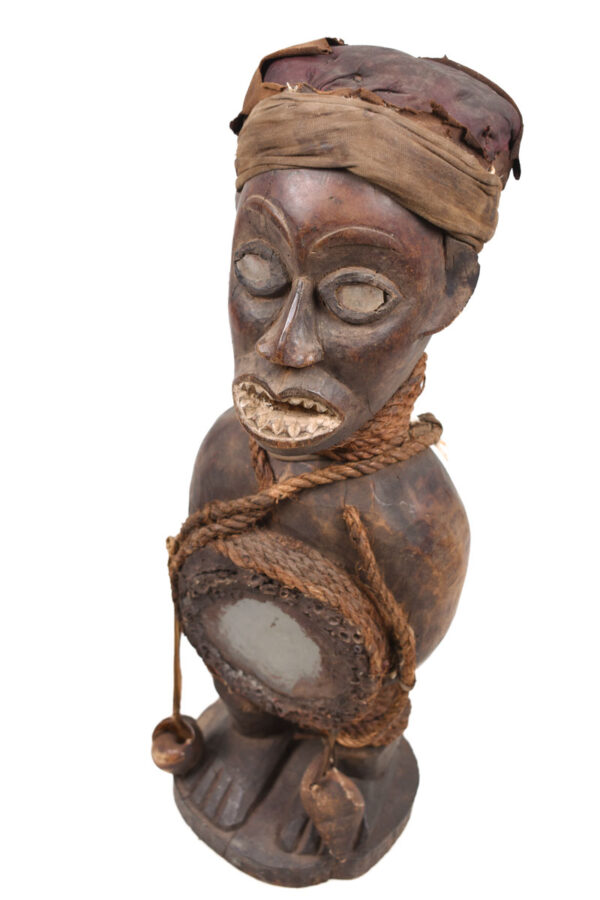 Figure - Wood, Glass - Bakongo - DR Congo