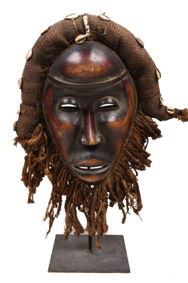 Mask - Wood, Shell, Fabric - Dan - Ivory Coast