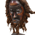 Mask - Wood, Shell, Fabric - Dan - Ivory Coast