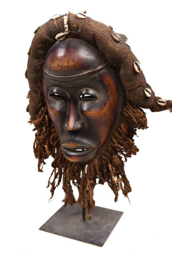 Mask - Wood, Shell, Fabric - Dan - Ivory Coast
