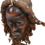 Mask - Wood, Shell, Fabric - Dan - Ivory Coast