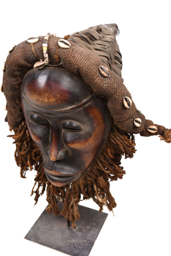 Mask - Wood, Shell, Fabric - Dan - Ivory Coast