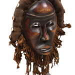 Mask - Wood, Shell, Fabric - Dan - Ivory Coast