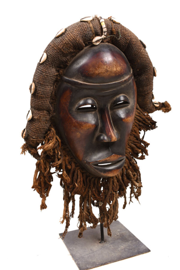 Mask - Wood, Shell, Fabric - Dan - Ivory Coast