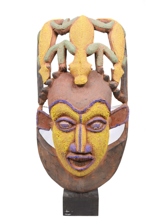 Beaded Mask - Beads, Wood - Bamileke - Grassland of Cameroon