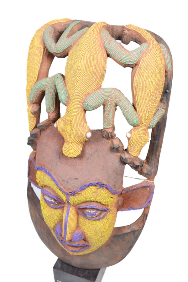 Beaded Mask - Beads, Wood - Bamileke - Grassland of Cameroon