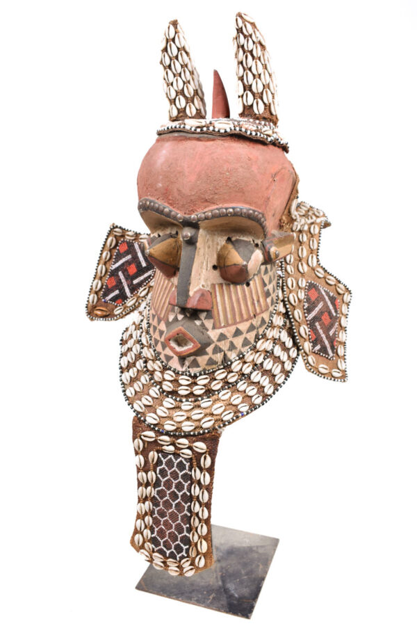 Royal Mask - Beads, Cauri, Wood - Kuba - DR Congo