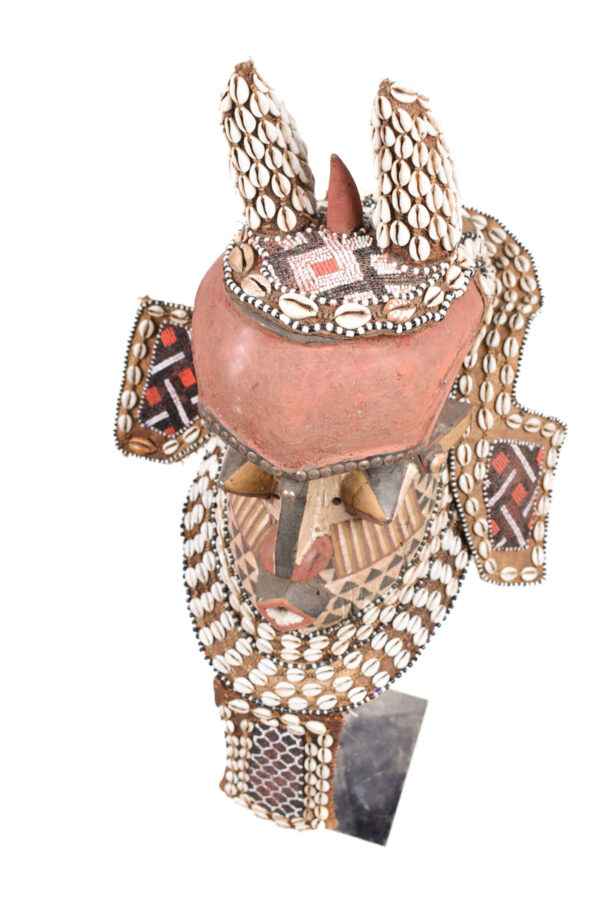 Royal Mask - Beads, Cauri, Wood - Kuba - DR Congo