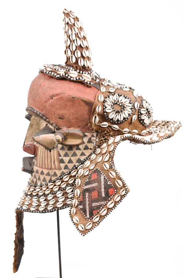 Royal Mask - Beads, Cauri, Wood - Kuba - DR Congo