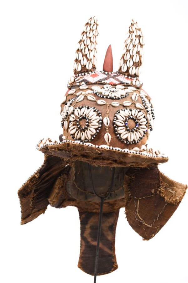 Royal Mask - Beads, Cauri, Wood - Kuba - DR Congo