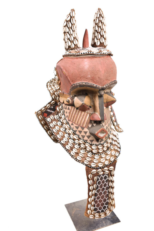 Royal Mask - Beads, Cauri, Wood - Kuba - DR Congo