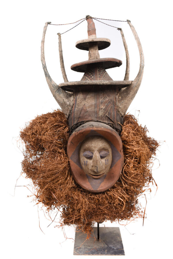 Initiation mask - Textile, Wood - Yaka - Congo