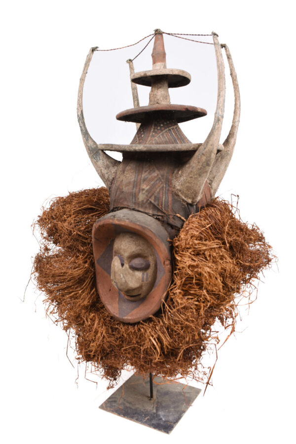Initiation mask - Textile, Wood - Yaka - Congo