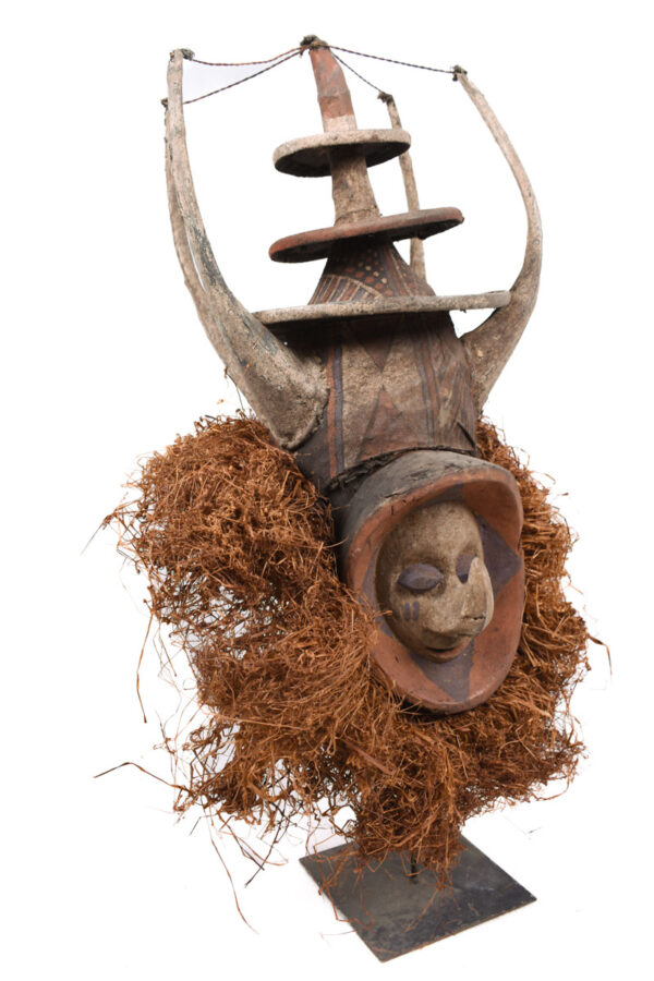 Initiation mask - Textile, Wood - Yaka - Congo