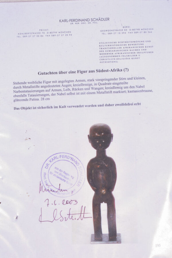 Ancestor Figure - Wood - Sukuma - Tanzania - Schädler certificate
